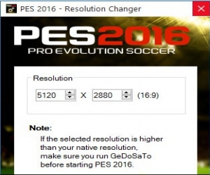 实况足球2016游戏高分辨率选择工具 v1.0 | 实况足球2016